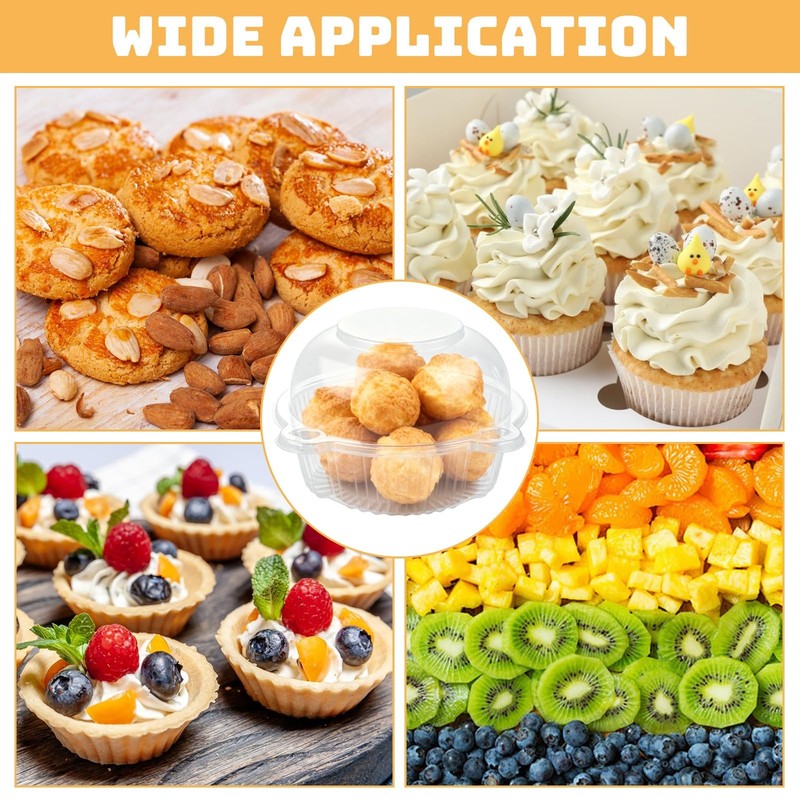 200 Pack Jumbo Muffin Containers, Individual Cupcake Holder with Lids, Thick ... gallery