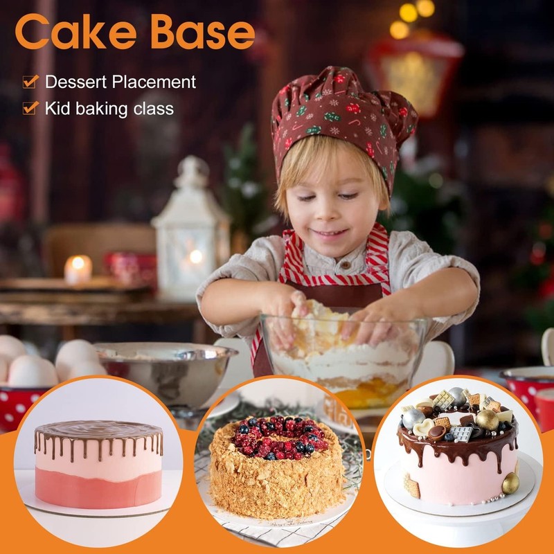36-Pack 8 Inch Round White Cake Boards Food-Grade Cardboard gallery