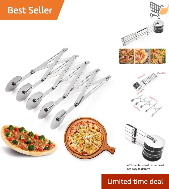 5 Wheel Pastry Cutter Stainless Steel Adjustable Baking Pastry Dough Divider