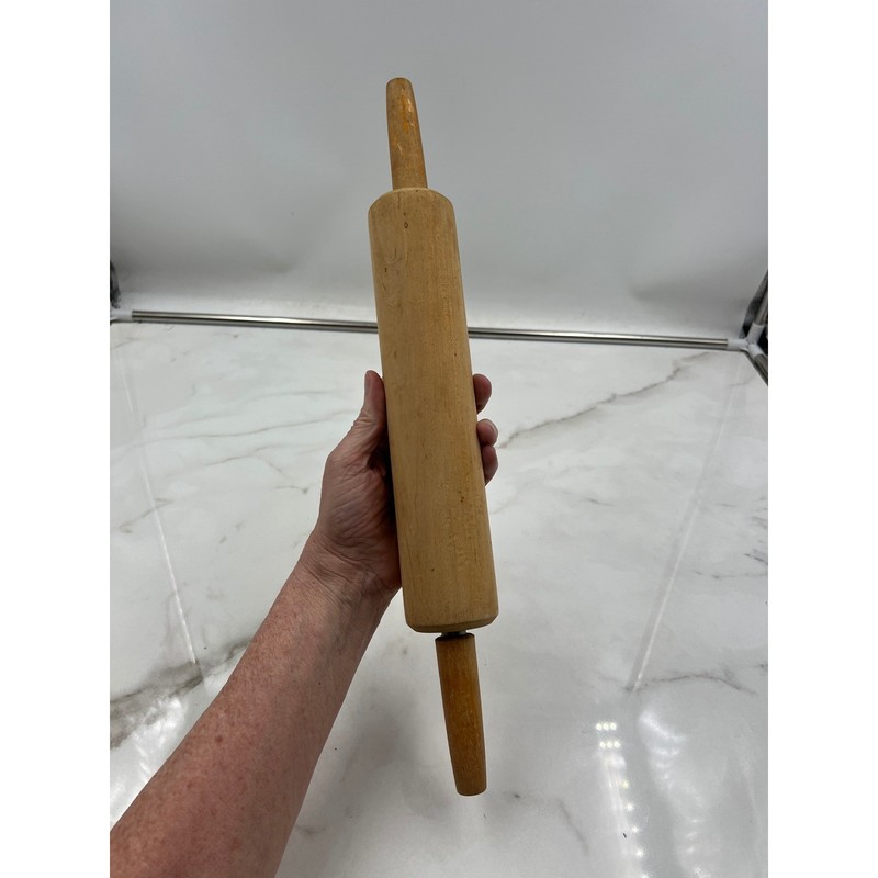 Vintage Wooden Rolling Pin 17 Inch Classic Farmhouse Kitchen Baking Tool Wood gallery