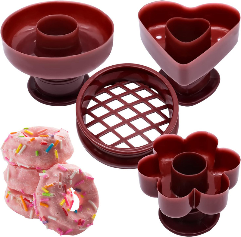 4 Pack Donut Maker Cutter, Creative Reusable Non-Stick Doughnut Molds, Fondant C gallery