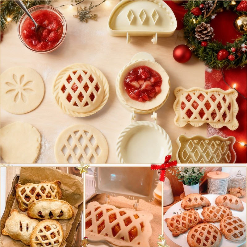 9PCS Mini Hand Pie Molds, Christmas Dough Presser Pocket Pie Molds gallery