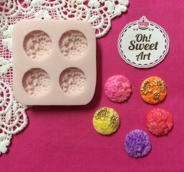 Buttons Flowers silicone mold cake wax soap food decorating cupcake molds FDA