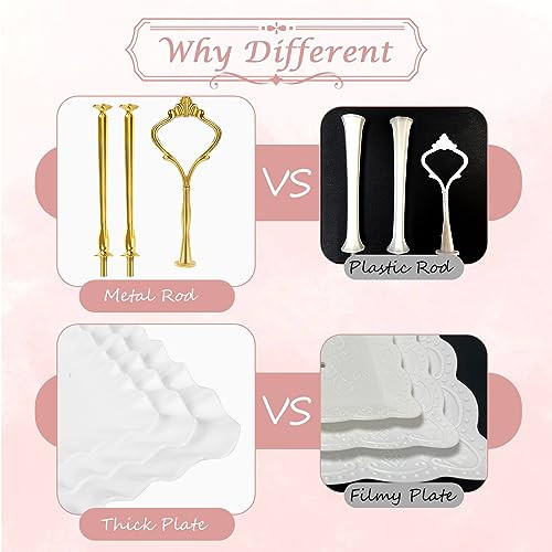 5 Pcs Dessert Table Display Set - 2 X Cupcake Stand Holder/Cup Cake Tier gallery