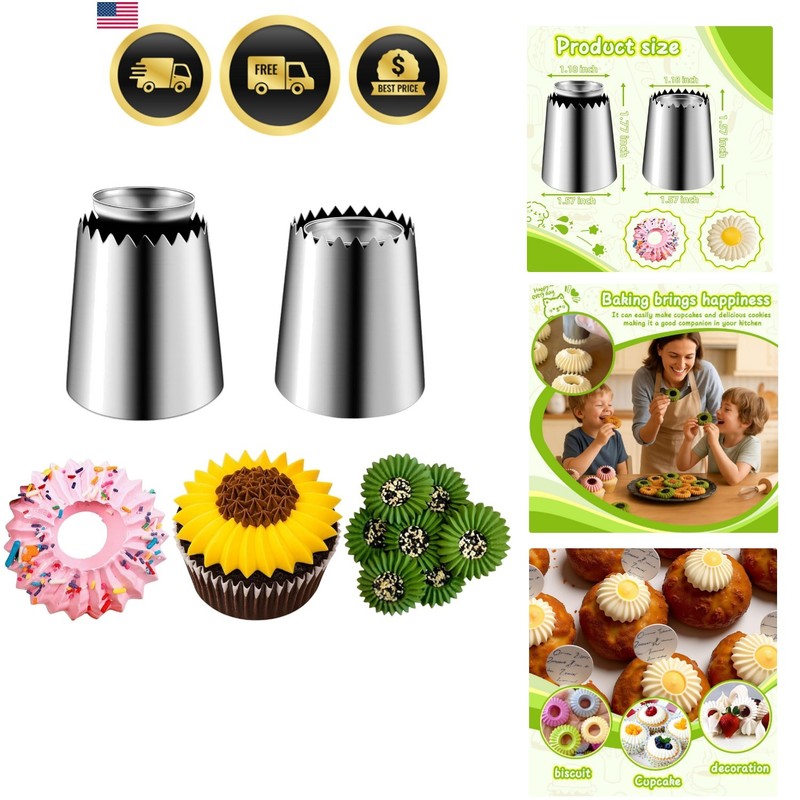 Sultan Tube Piping Tips Set, Stainless Steel | Cake Decorating Tips, Frosting…
