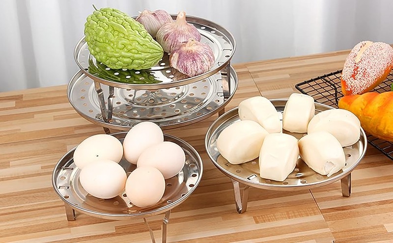 5 Sizes 304 Stainless Steel Steamer Rack, Pressure Cooker Canner Rack & Cooling gallery