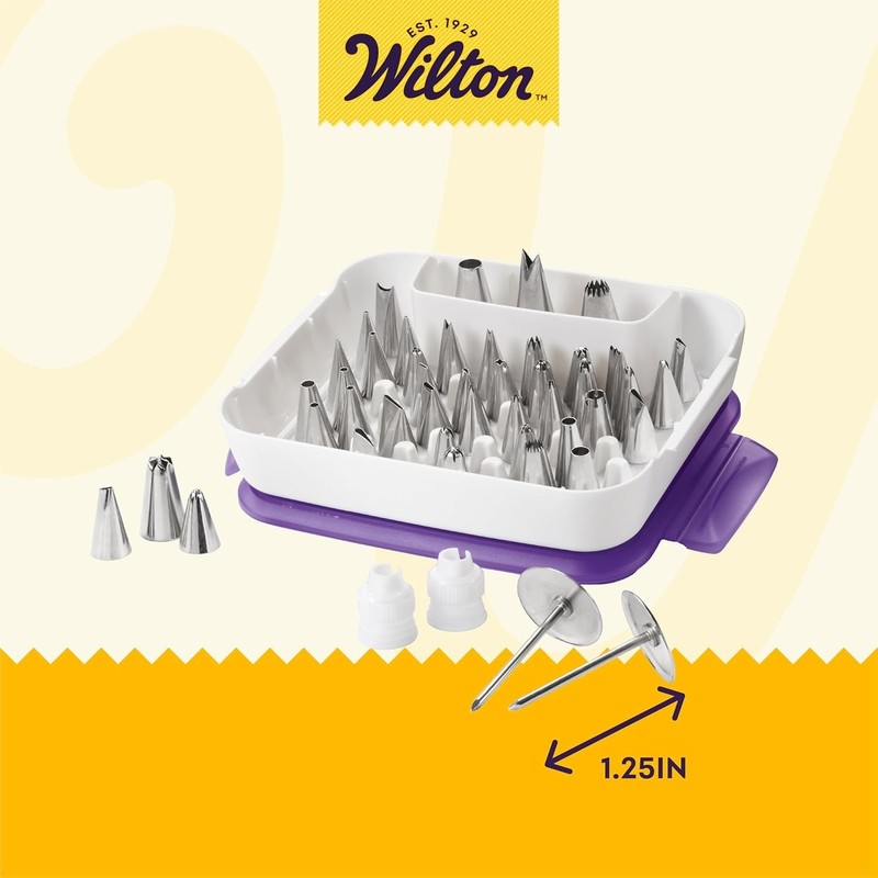 Cake Decorating Piping Tips Stainless Steel 55 Piece Set with Storage Case gallery