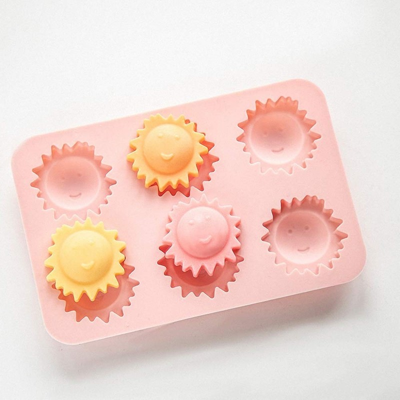 2 Pack Sun Face Ice Cube Tray Silicone Mold for Flower Chocolate Candy Gummy ... gallery