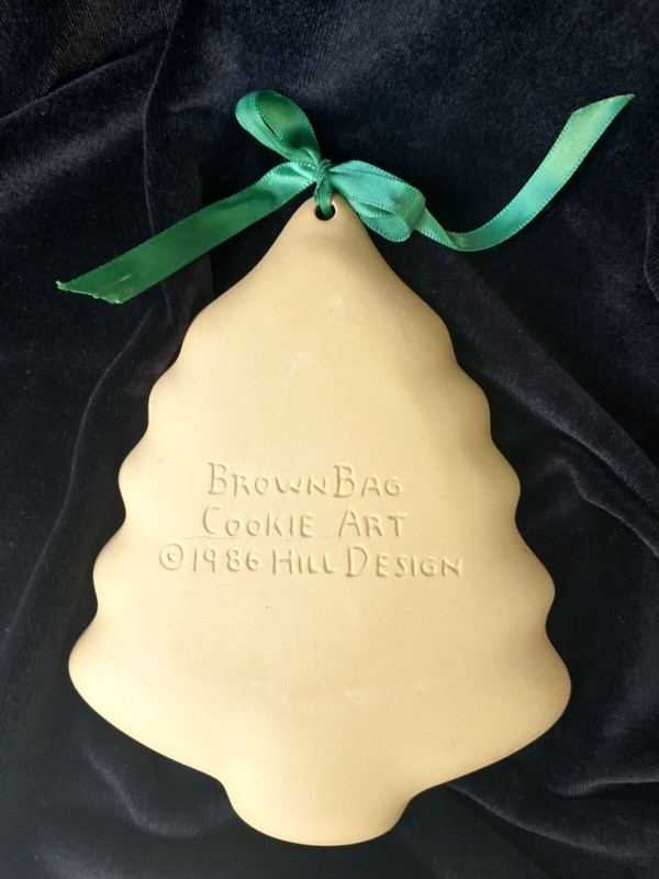VTG Brown Bag Cookie Art Mold 1986-Christmas Tree- Hill Design Stoneware retired gallery