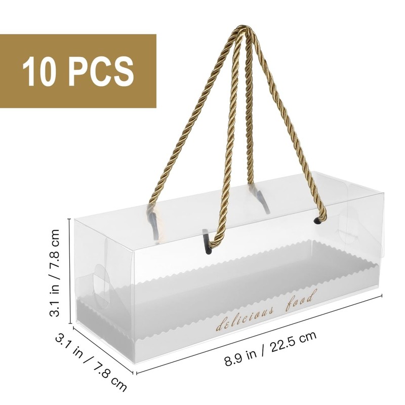 Oblong Cake Boxes Clear Plastic Baking Food Containers 8.85X3.07X3.07 Inch Di... gallery