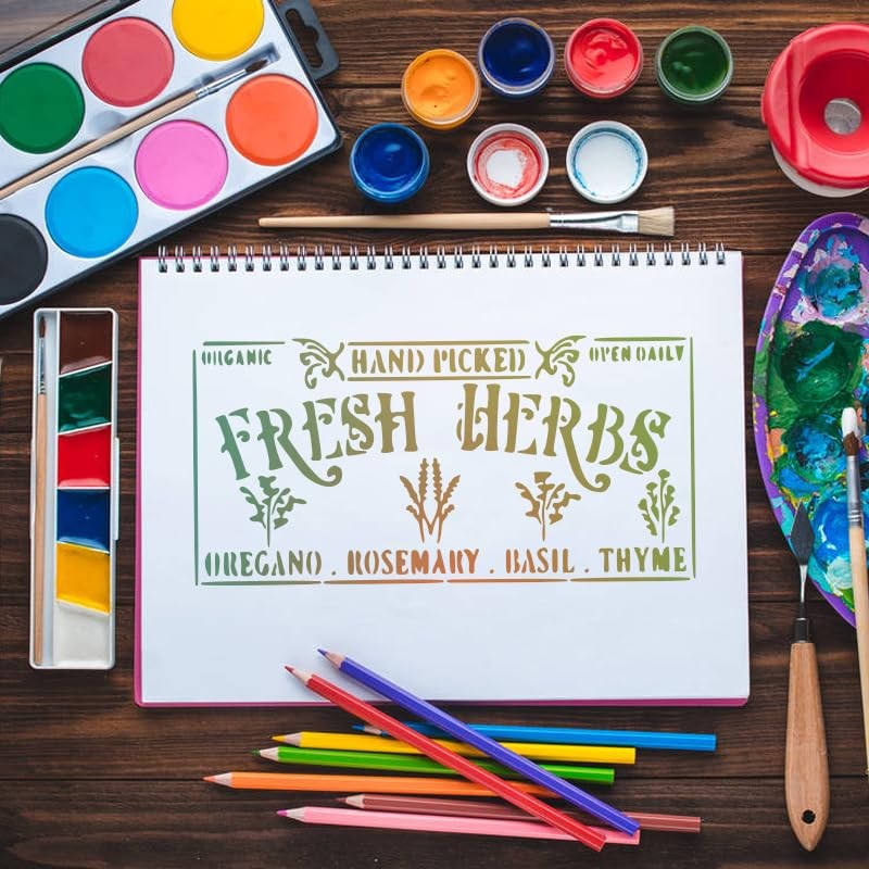 16Pcs Farmhouse Stencils Reusable Sign Painting Templates - Vintage Bakery, M... gallery