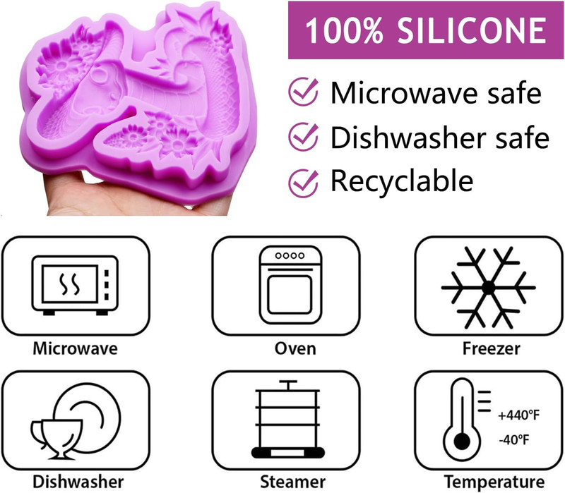Fairy Garden Silicone Molds Set, Cat Lantern Fondant Molds Mushroom House Snake gallery