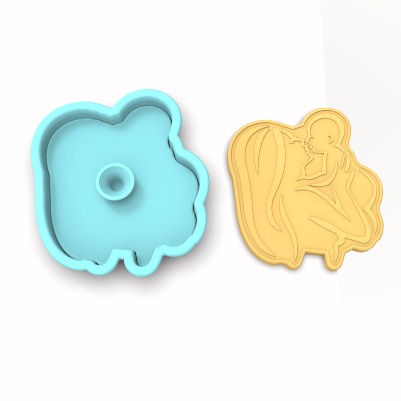 Mom and Baby Cookie Cutter & Stamp #3 | Mama Mother Infant Newborn Motherhood gallery