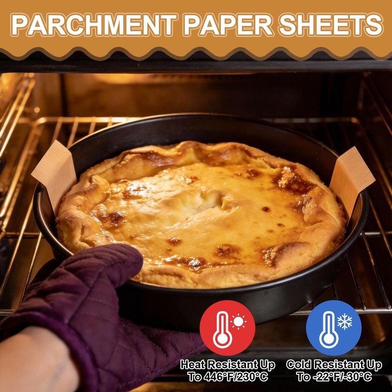 40 Sheets Parchment Paper Rounds, 9" Circle Baking Sheets, Brown gallery