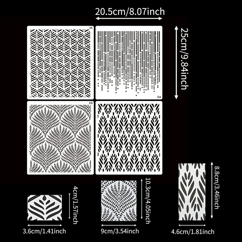 4 Pcs Floral Wedding Cake Stencils - Reusable Buttercream Templates for DIY Baki gallery