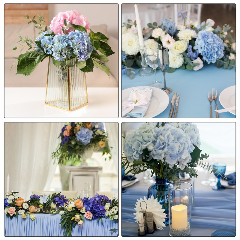 10 Sets Artificial Hydrangea Flower Heads with Stems for Bouquet,Pale White gallery