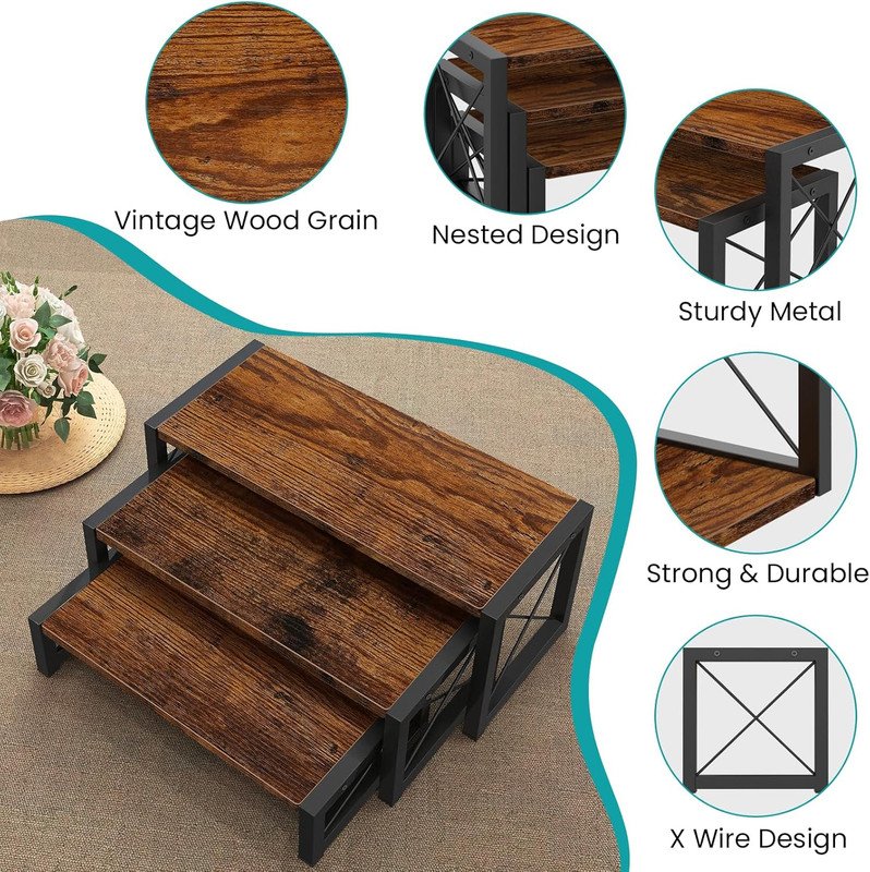 3 Tier Cupcake Stand & Wood Display Risers, Dessert Stands for Cup Cake or Food, gallery