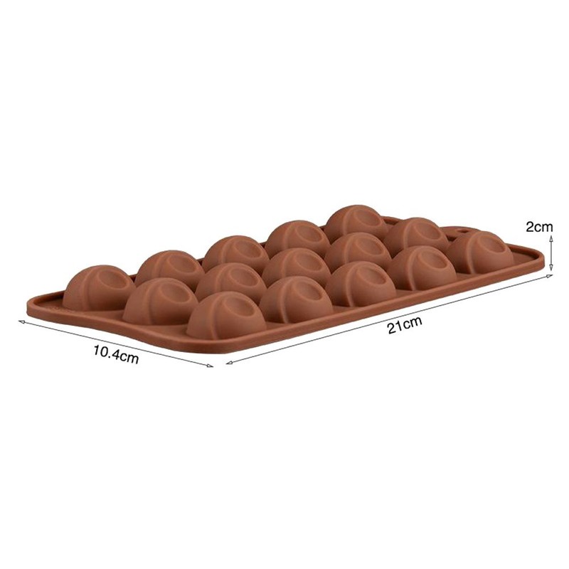15 Pack Reusable Silicone Chocolate Molds Coffee Color Half Sphere Pan gallery