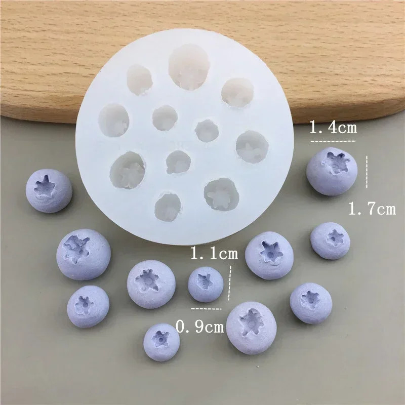 3D Blueberry Raspberry Candle Mold Simulation Fruit Fondant Silicone Mould gallery
