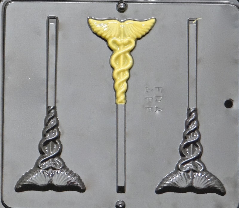 Medical Caduceus Lollipop Chocolate Candy Mold 3463 Medical NEW