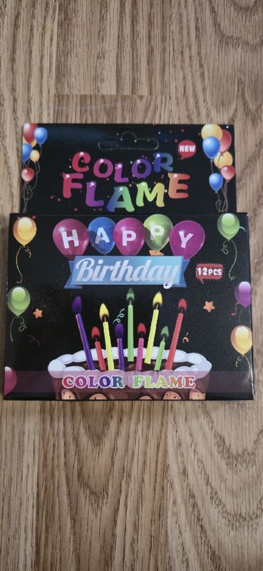 Color Flame Multicolor Birthday Cake Candles 12pcs with Holders