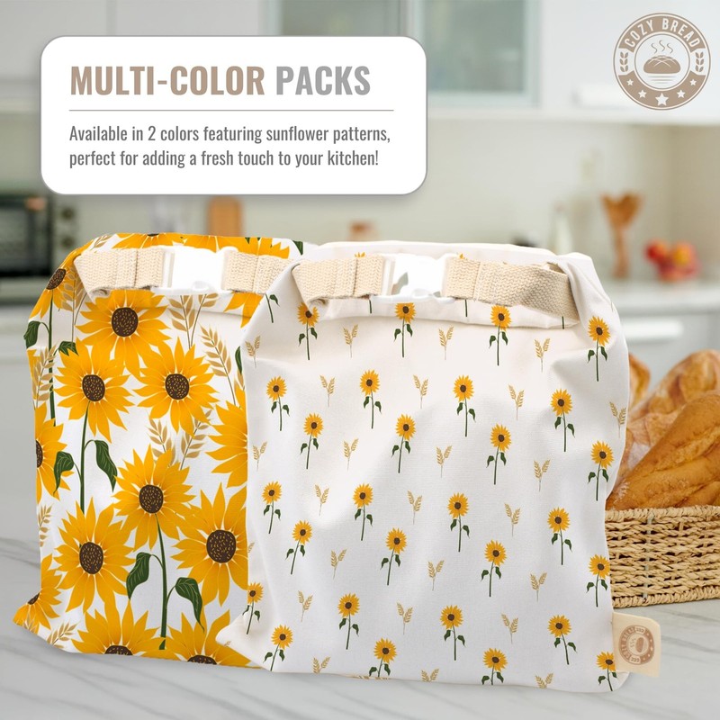 Cozy Bread® Reusable Bread Bag Set for Home Bakers | USA Brand | Charming D gallery