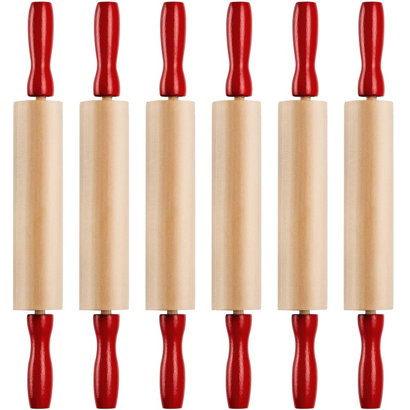 Mini Rolling Pin 7.5 Inch (6 Pack) Kids Rolling Pin Set for Play Dough Access…