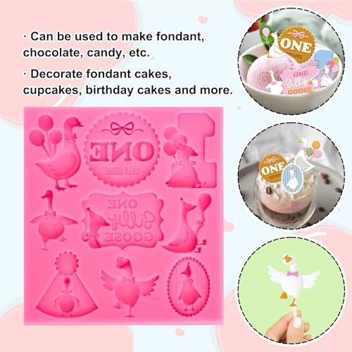 Silly Goose Birthday Fondant Molds - Funny Silicone Molds for Baking & Crafts gallery