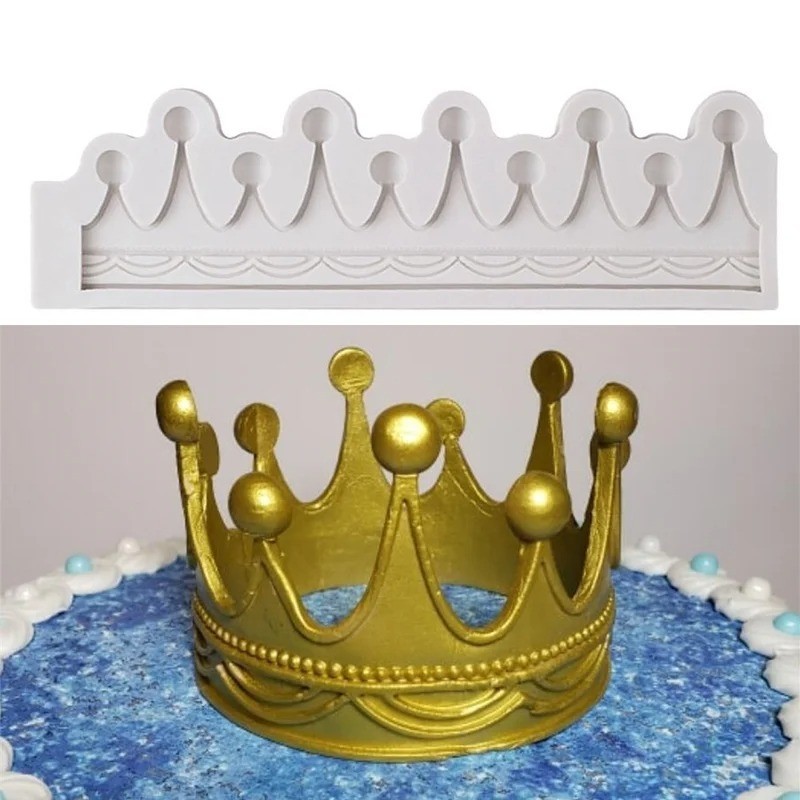 3D Crown Cupcake Topper Silicone Mold Baby Birthday Fondant Wedding Cake Mould