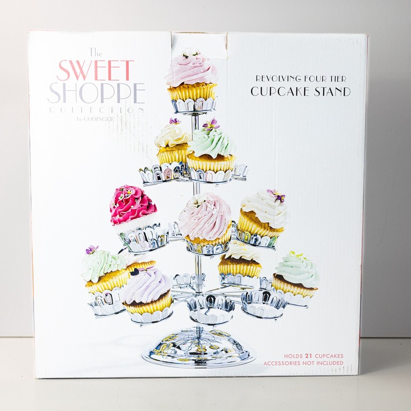 The Sweet Shoppe Revolving 4-Tier Cupcake Holder/Stand Holds 21 Cupcakes New