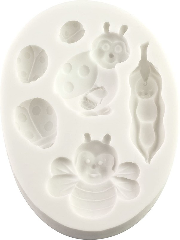 Peapod Baby, Bees And Ladybirds Sugar Craft Fondant Clay Resin Silicone Mold gallery