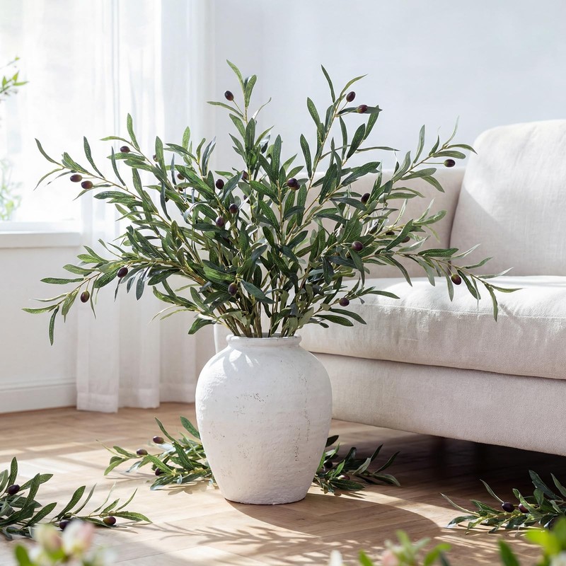 Norme 4 Pcs 40 Inch Artificial Olive Branches Lifelike Olives For Vase Fake