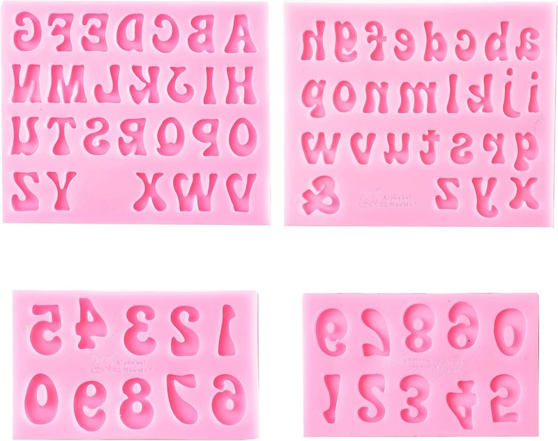 Letters Molds and Numbers Molds Silicone Fondant Chocolate Cake Decor 4pcs gallery