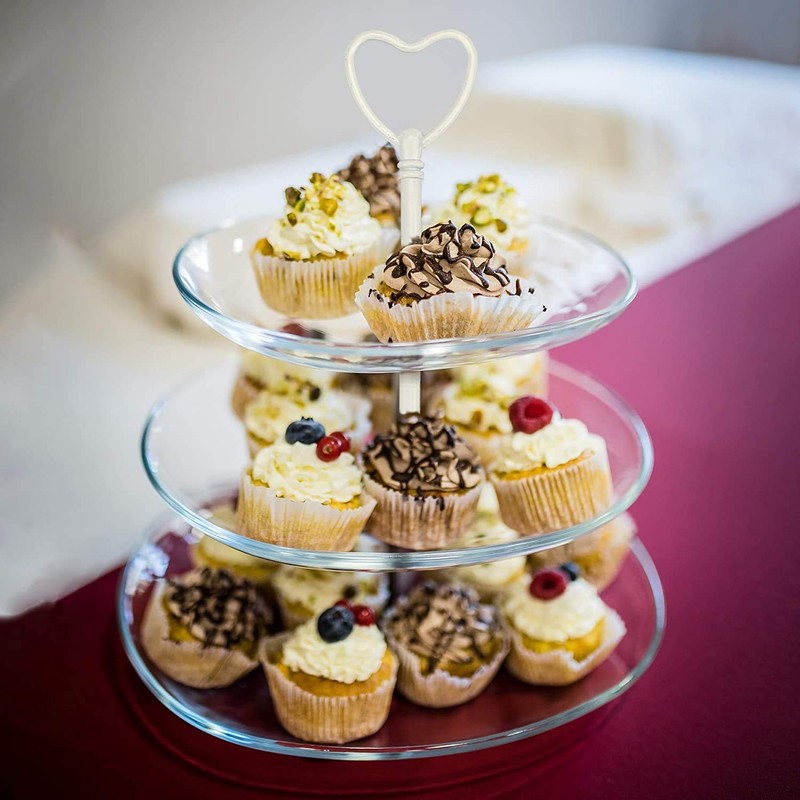3 Tier Heart Shape Metal Cake Stand Holder Heavy Duty Fruit Plate Handle Fitt... gallery