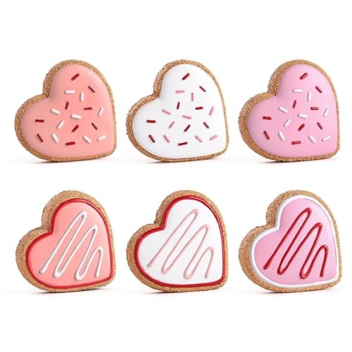 Valentines Day Decor, 6pcs Sweet Candy Heart Cookies Resin Valentines Table gallery