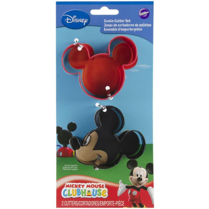 Wilton Painted Metal Cookie Cutters Disney Mickey Mouse Head Ears Side View X 2