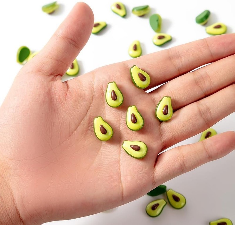 60 Pieces Mini Artificial Avocado Decorat Realistic Lifelike Flat Ba