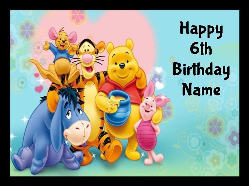 Winnie The Poo Edible Cake Toppers Icing Birthday Cake Decoration (4 Sizes)