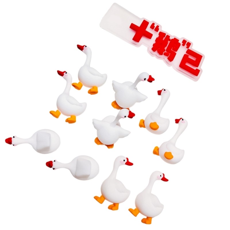Miniature Geese Cake Decoration 3cm Tiny Rubber Duck Cake Top Ornament gallery