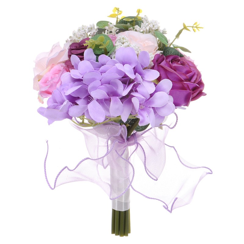 Wedding Bouquet for Bride, Artificial Bridal Bouquet[Purple] gallery
