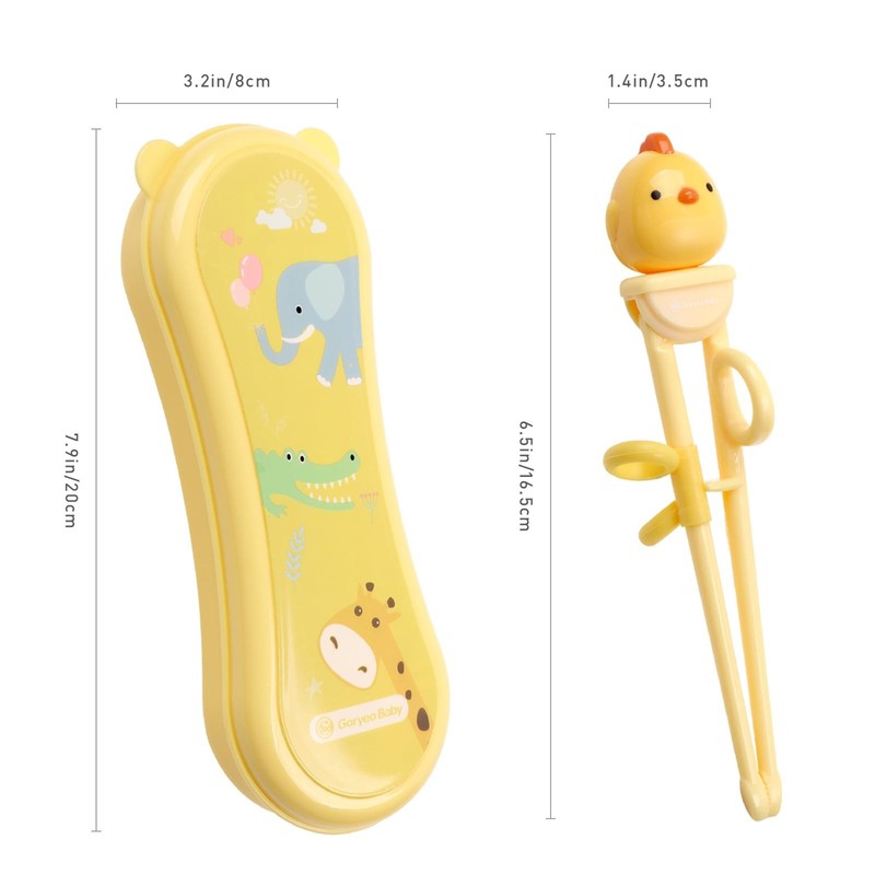 Kids Chopsticks High Quality Food Grade Material Portable Box Child Yellow gallery