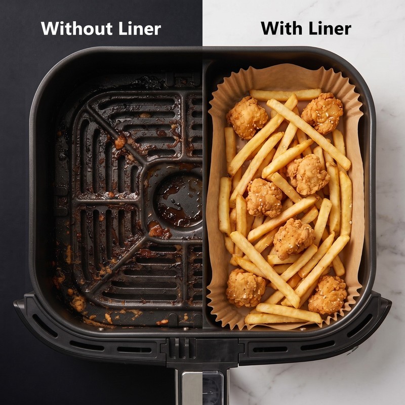 Rectangular Air Fryer Paper Liners 7.8"x5.5" Non-Stick Baking Parchment gallery