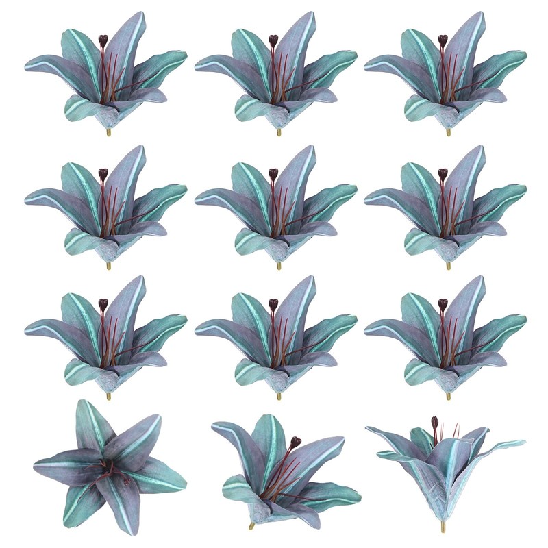 12-Pack Artificial Flowers Bulk, Purple Fake Chrysanthemum Floral for DIY
