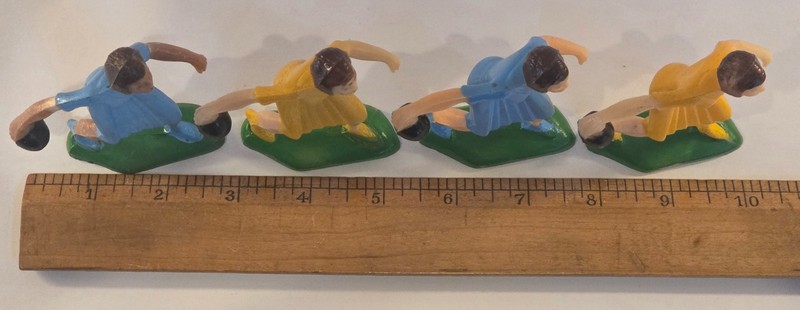 Vintage Wilton Bowling League Women Cake Topper Figures 1960s Mid Century Craft gallery