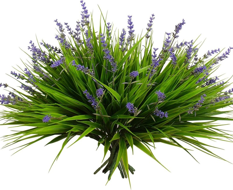 12 Bundles Artificial Plants Outdoor Fake Monkey Grass with