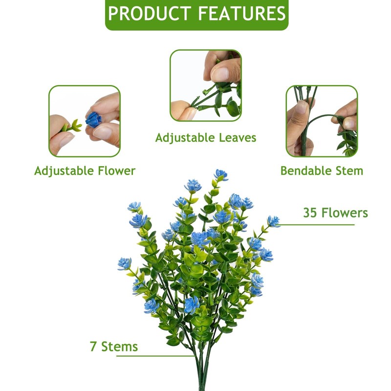 Vdvst Artificial Flowers For Outdoors 12 Bundles Uv Resistant Artificial gallery