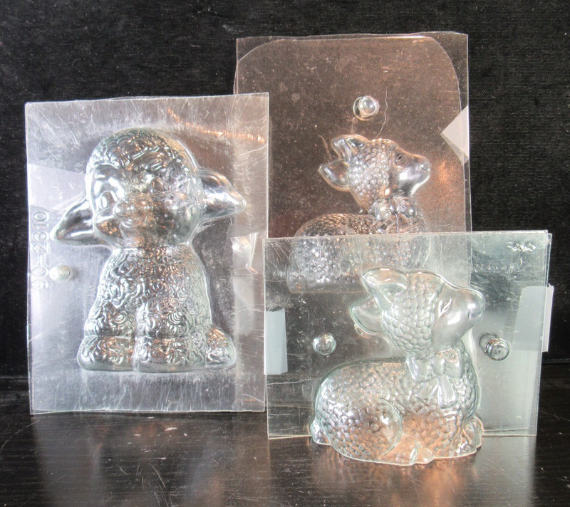 3 Sheep Lamb 3D Plastic Chocolate Candy Molds Easter Spring