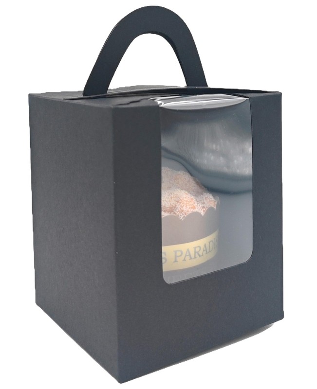 50 Pack Black Single Cupcake Boxes with Clear Display Window Cupcake Carrier