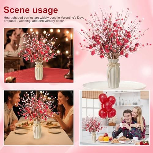 Valentines Day Decorations Valentine's Day Gifts 24 Pack Heart Shaped Berry Red gallery