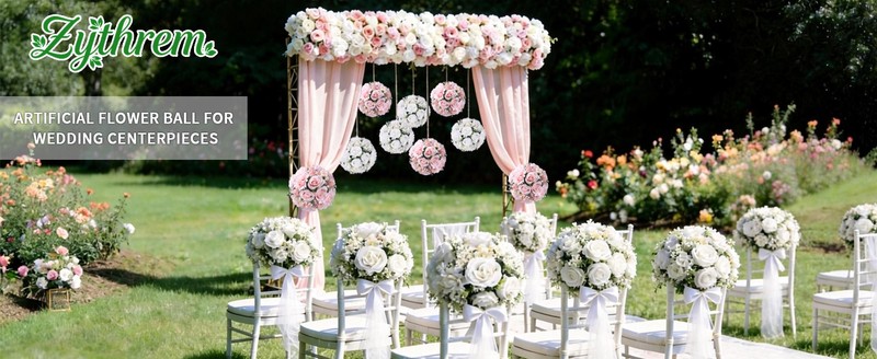 Flower Balls for Centerpieces Tables: 10 PCS 9.5 Inch White Flowers for gallery